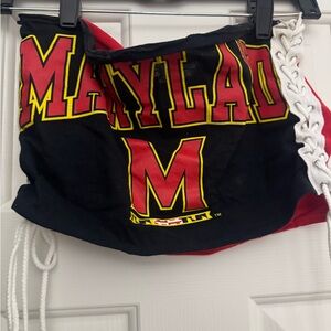 Maryland Terrapins Lace-Up Bandana Top - Black & Red